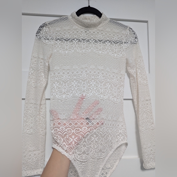 Forever 21 White Lace Turtleneck Bodysuit - Picture 8 of 8
